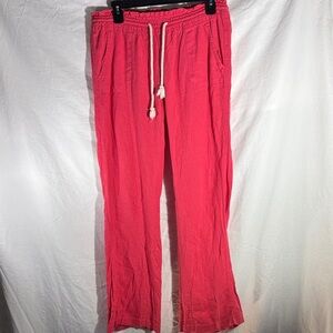 Roxy Pink Straight Leg Drawstring Pants